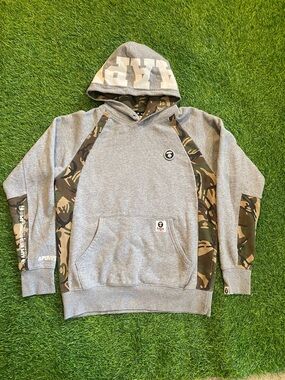 Aape by a bathing ape bape pullover camo hoodie size large